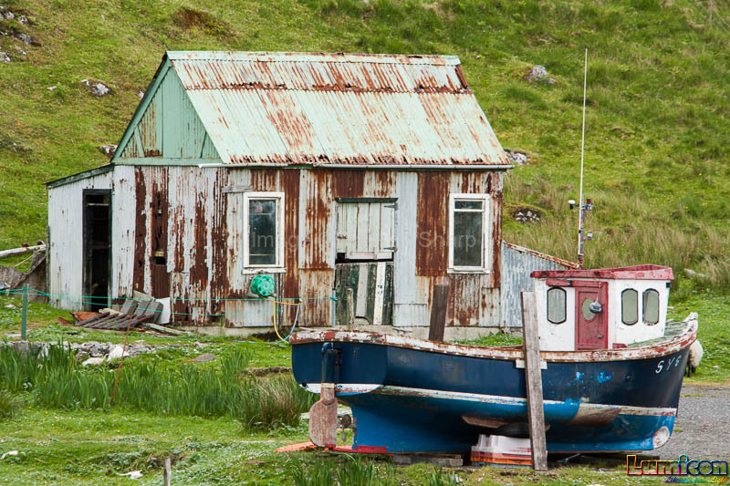 "Seen Better Days" - Fishing hut and Boat at Mhànais